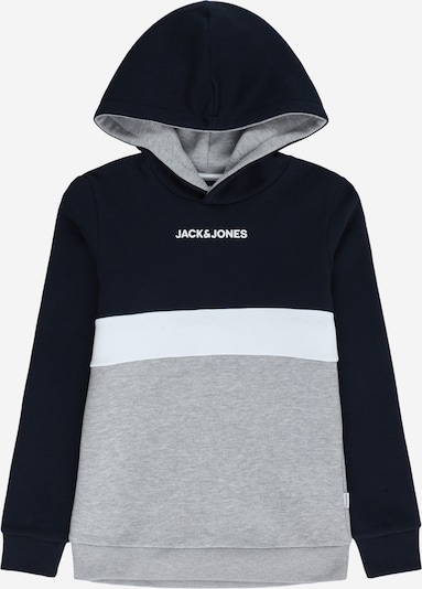 Jack & Jones Junior Sweatshirt 'REID' em navy / acinzentado / branco, Vista do produto
