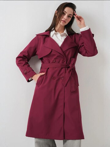 Manteau mi-saison Bigdart en rouge : devant