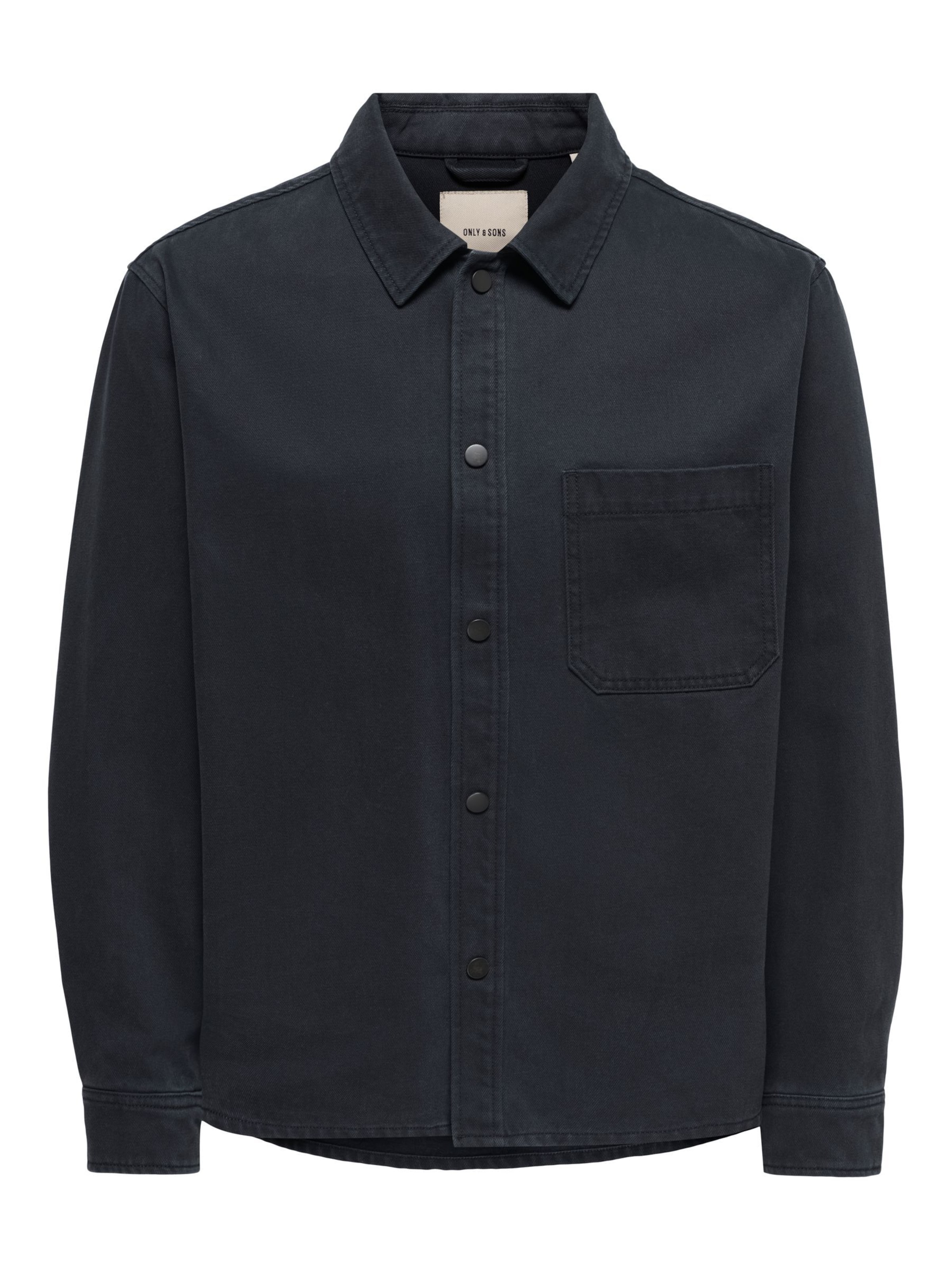 Coupe regular Chemise business 'ONSTimes' Only & Sons en noir : devant