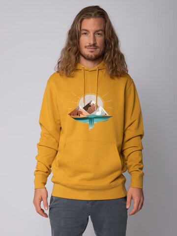 Watapparel Sweatshirt ' Sunrise & Lake ' in Geel: voorkant