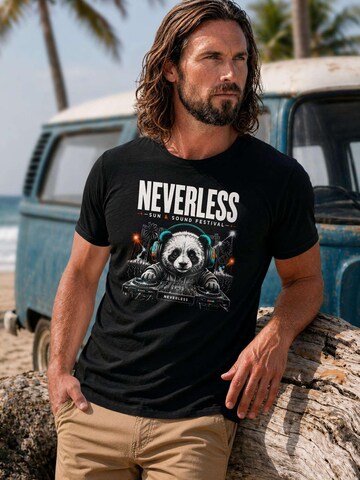 Neverless Shirt 'Electronic Panda' in Black