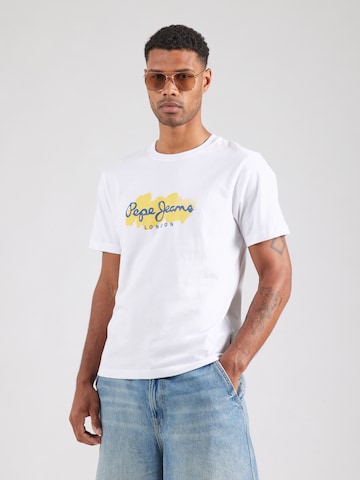 Pepe Jeans T-shirt 'Milton' i vit: framsida