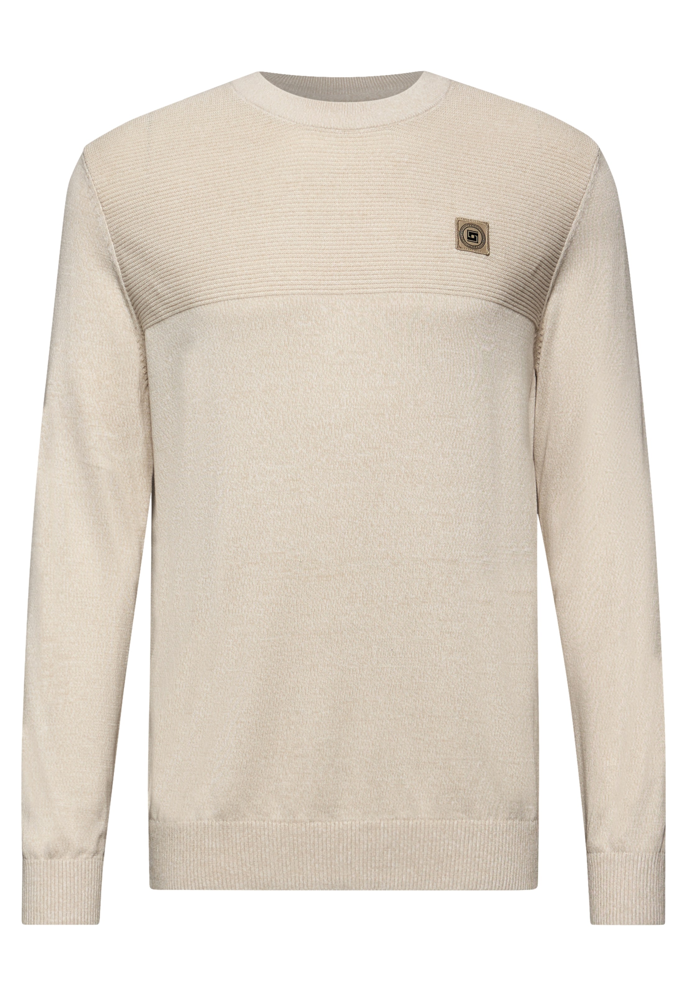Street One MEN Pullover in Beige: Vorderseite