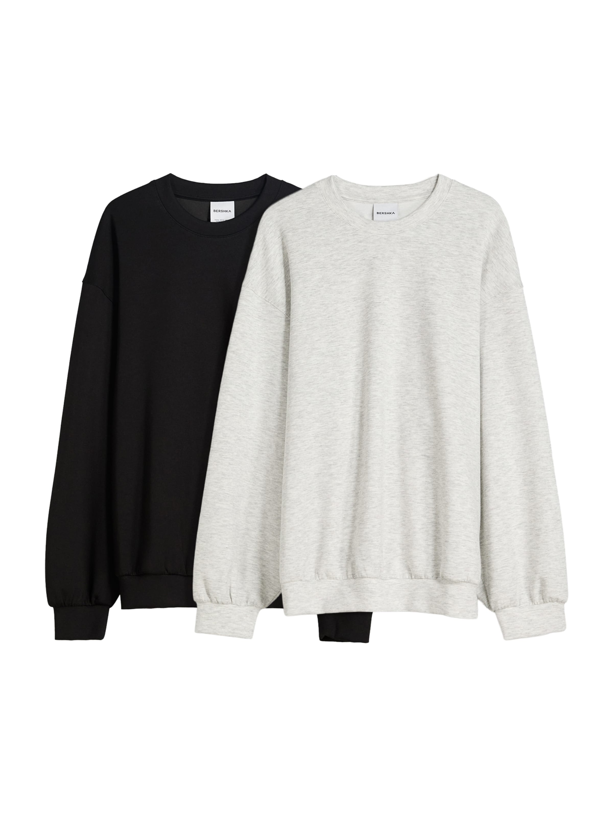 Bluză de molton de la Bershka pe gri: față