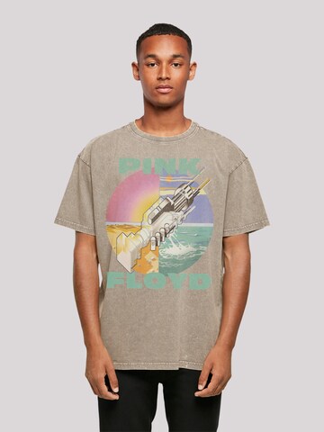 F4NT4STIC Shirt 'Pink Floyd Wish You Were Here' in Beige: voorkant