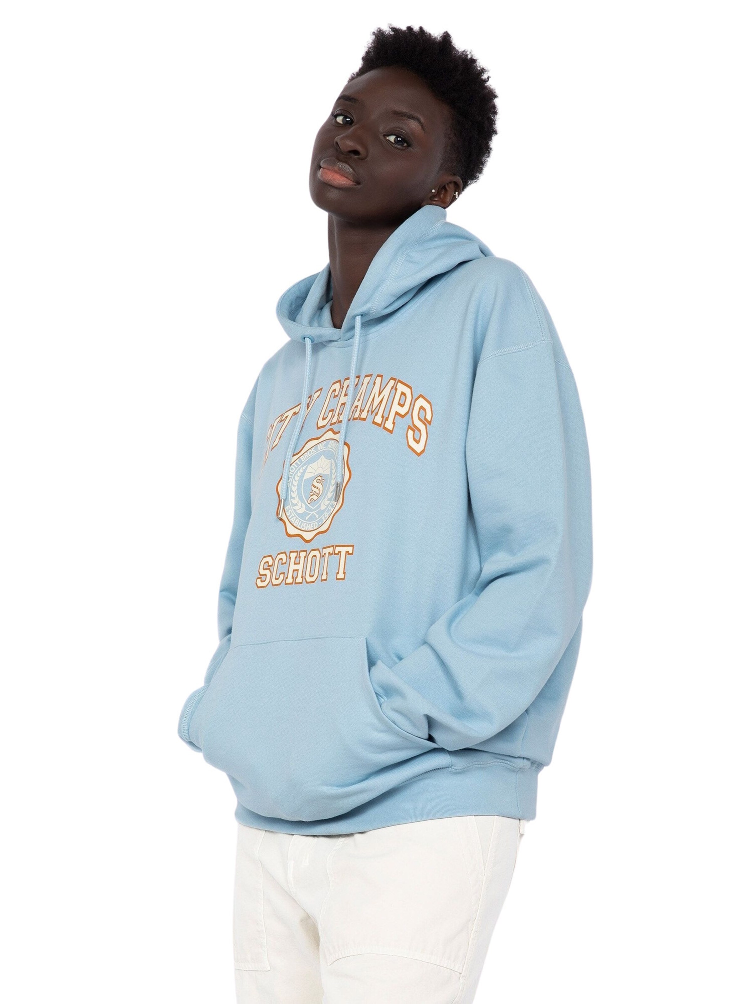 Schott NYC Sweatshirt 'Swivan2' i blå: forside
