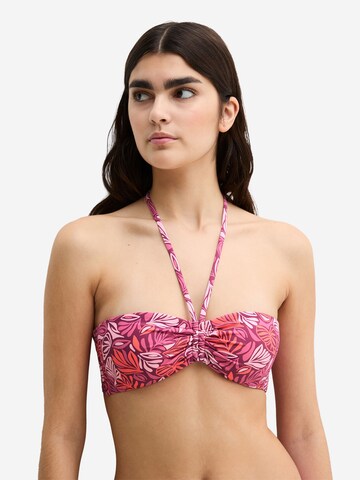 Marc O'Polo Bandeau Bikinitop ' Abstract Leaf ' in Oranje: voorkant