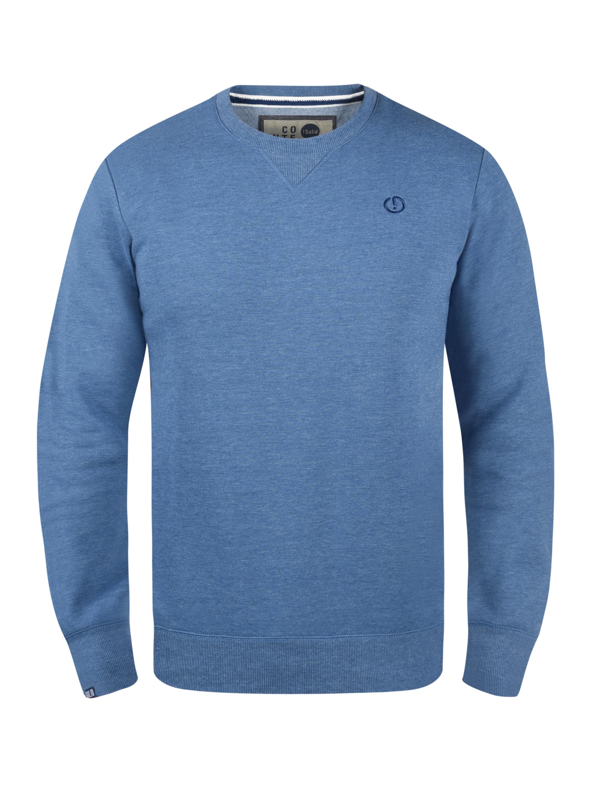 Sweat-shirt 'Benn' !Solid en bleu : devant
