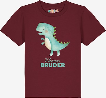 watabout.kids Shirt 'Dinosaurier 03 Kleiner Bruder' in Rood: voorkant
