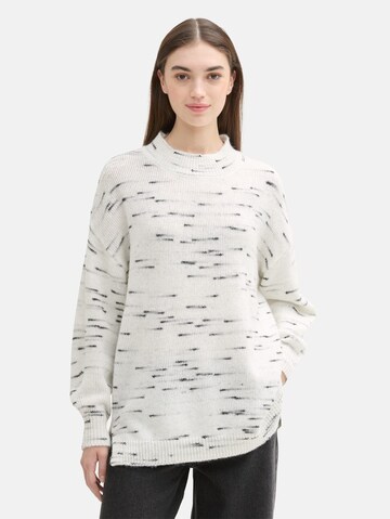 TOM TAILOR DENIM Pullover in Weiß: Vorderseite