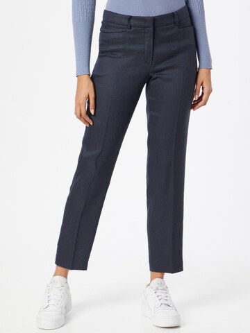 MORE & MORE Pleat-Front Pants in Blue: front