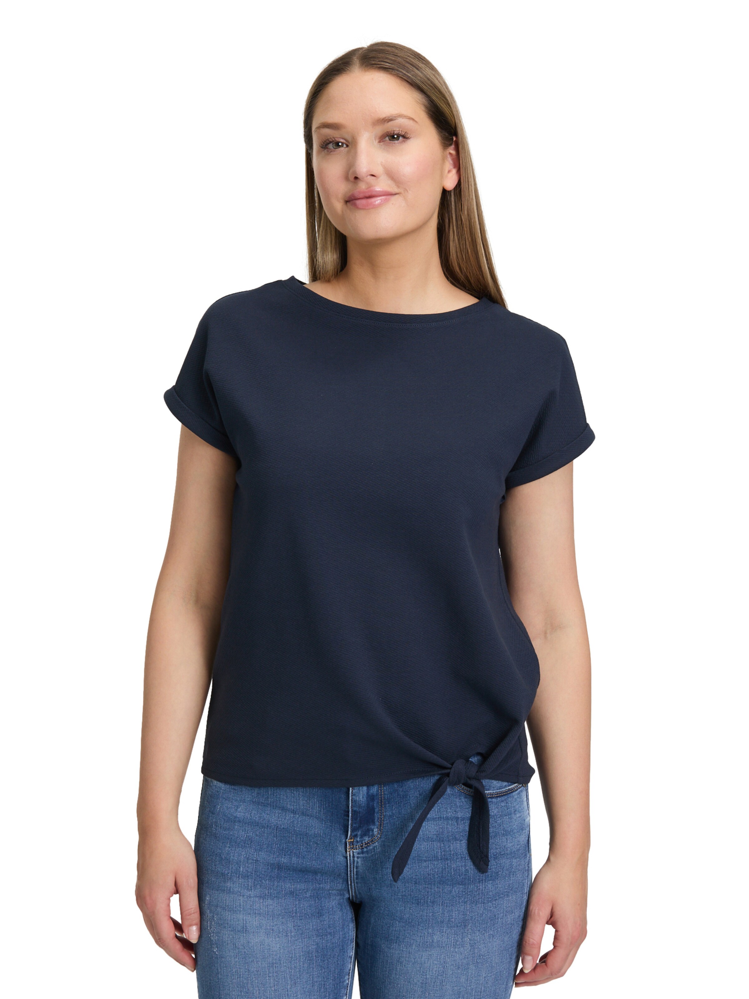Betty Barclay Halbarm Shirt mit Knoten in Blau: Vorderseite