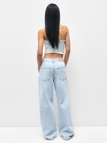 Pull&Bear Wide leg Jeans in Blauw