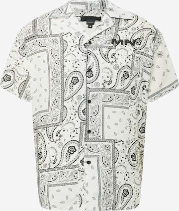 Mennace Regular fit Button Up Shirt in White: front