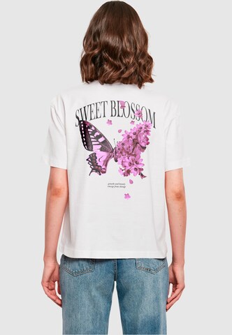 Mister Tee T-shirt 'Sweet Blossom And Beauty' i vit: framsida