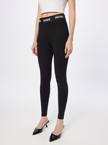 HUGO Red Skinny Leggings in Black: front