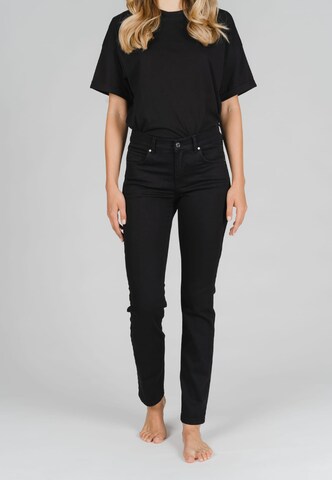 Angels Slimfit Straight-Leg Jeans in Schwarz: predná strana