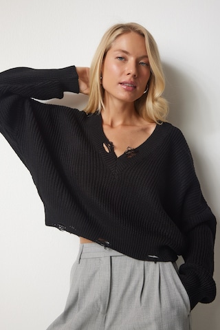 Happiness İstanbul Sweater in Black: front