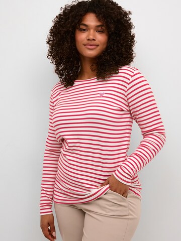 KAFFE CURVE T-shirt 'Lia' i rosa: framsida