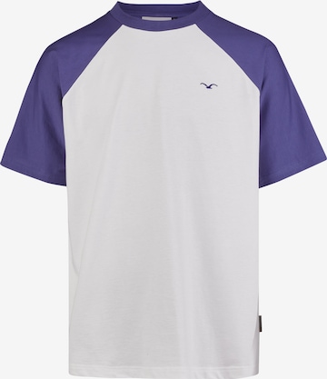 Cleptomanicx T-Shirt 'Boxy Tee Ligull College' in Blau: Vorderseite