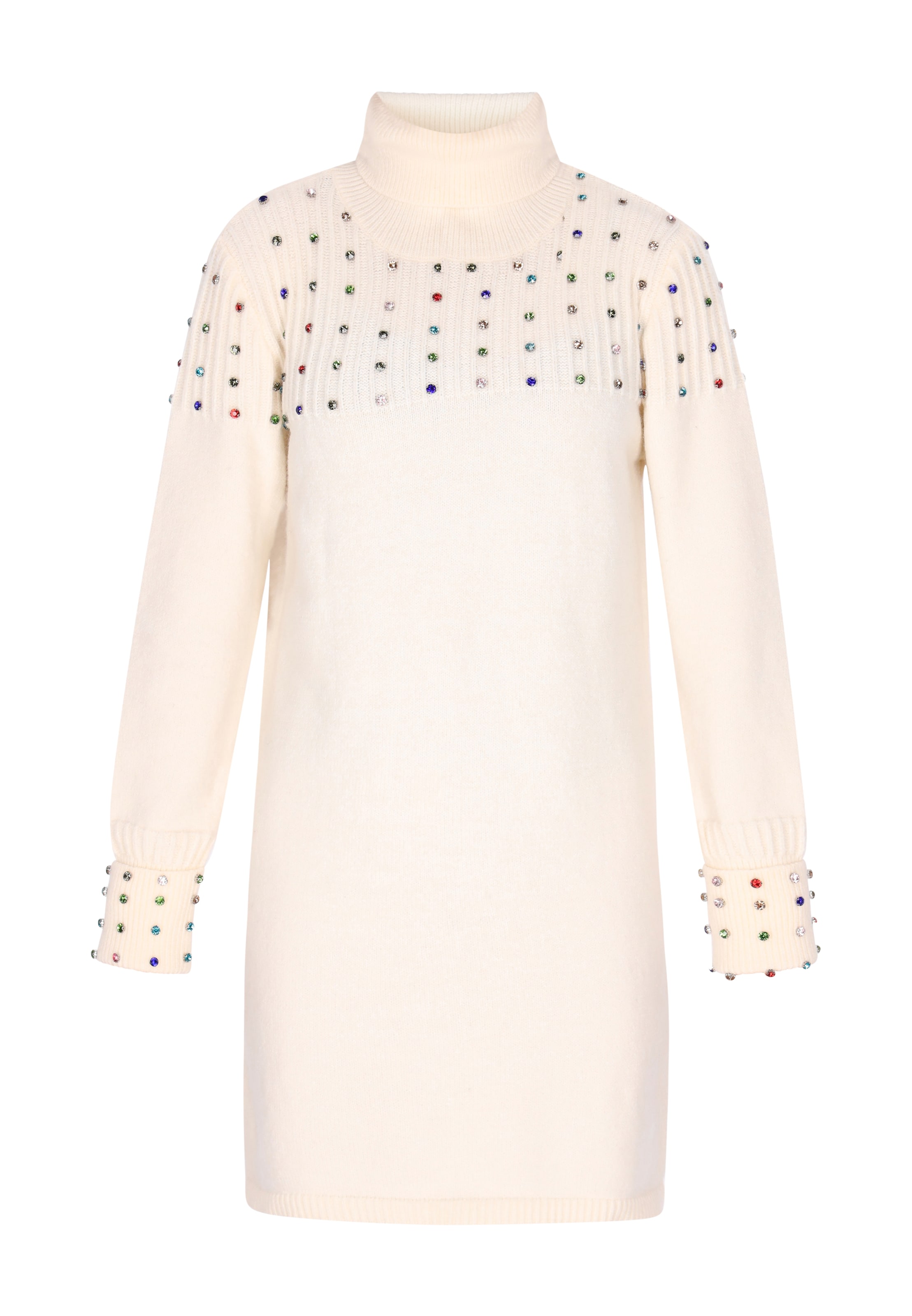 faina Pletené šaty - Biela: predná strana