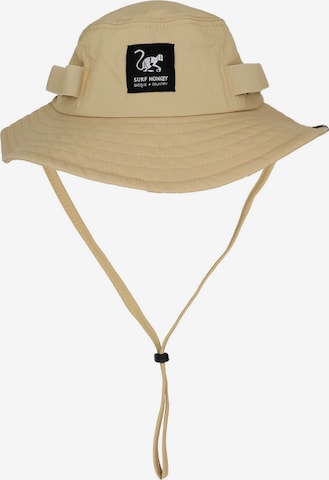 Surf Monkey Sports Hat in Beige: front