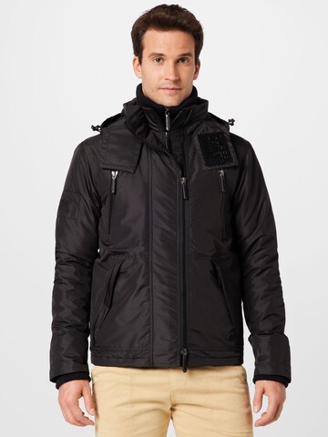 Superdry Winterjas 'Mountain' in Zwart: voorkant