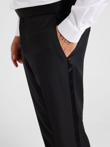 Coupe slim Pantalon à plis 'H-Genius-Tux' BOSS en noir