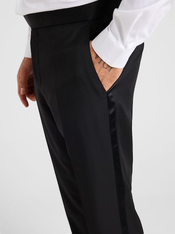 Slimfit Pantaloni cu dungă 'H-Genius' de la BOSS Black pe negru