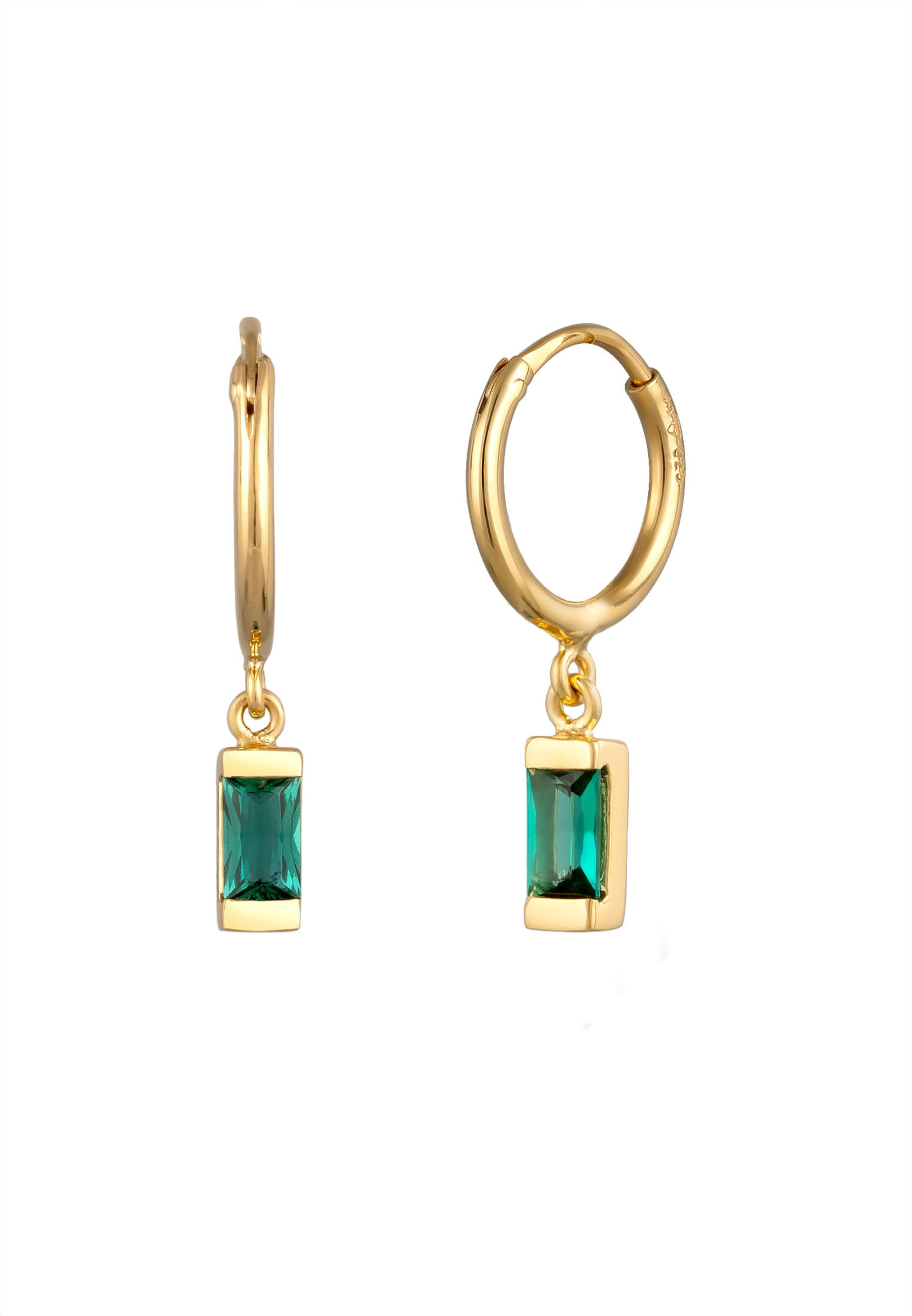 ELLI PREMIUM Earrings 'Smaragd' in Gold: front