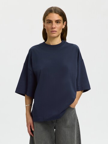 SELECTED Oversize tričko 'SLFColwoman' - Modrá: predná strana