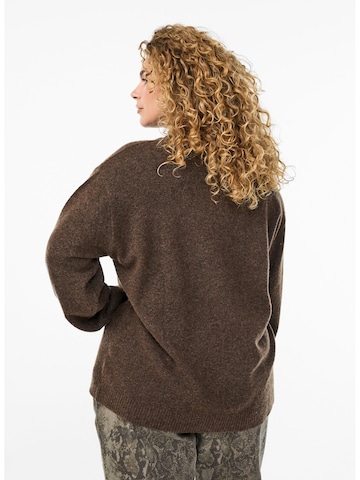 Zizzi Sweater 'Vista' in Brown