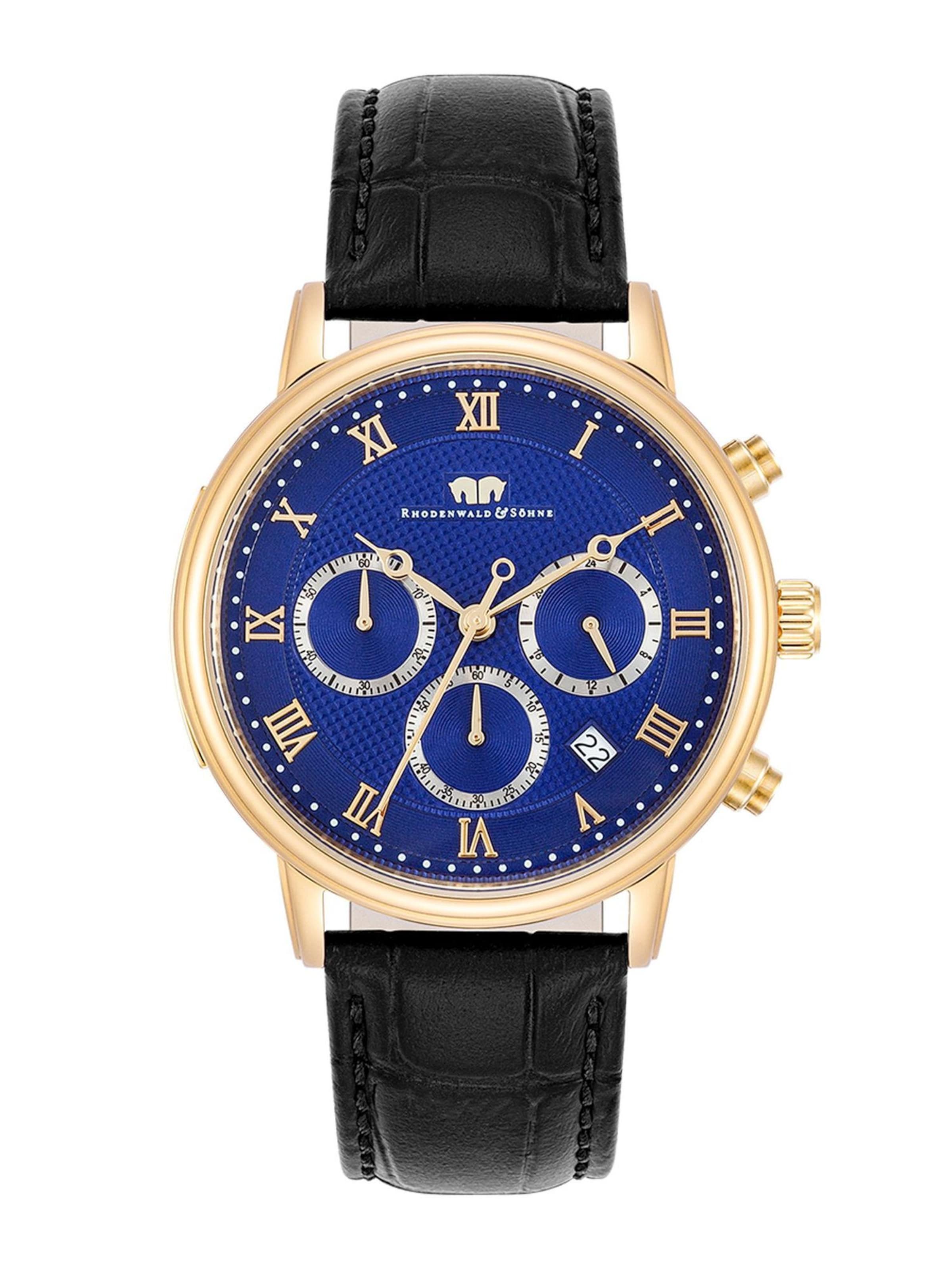 Rhodenwald & Söhne Analoguhr in Schwarz: Vorderseite