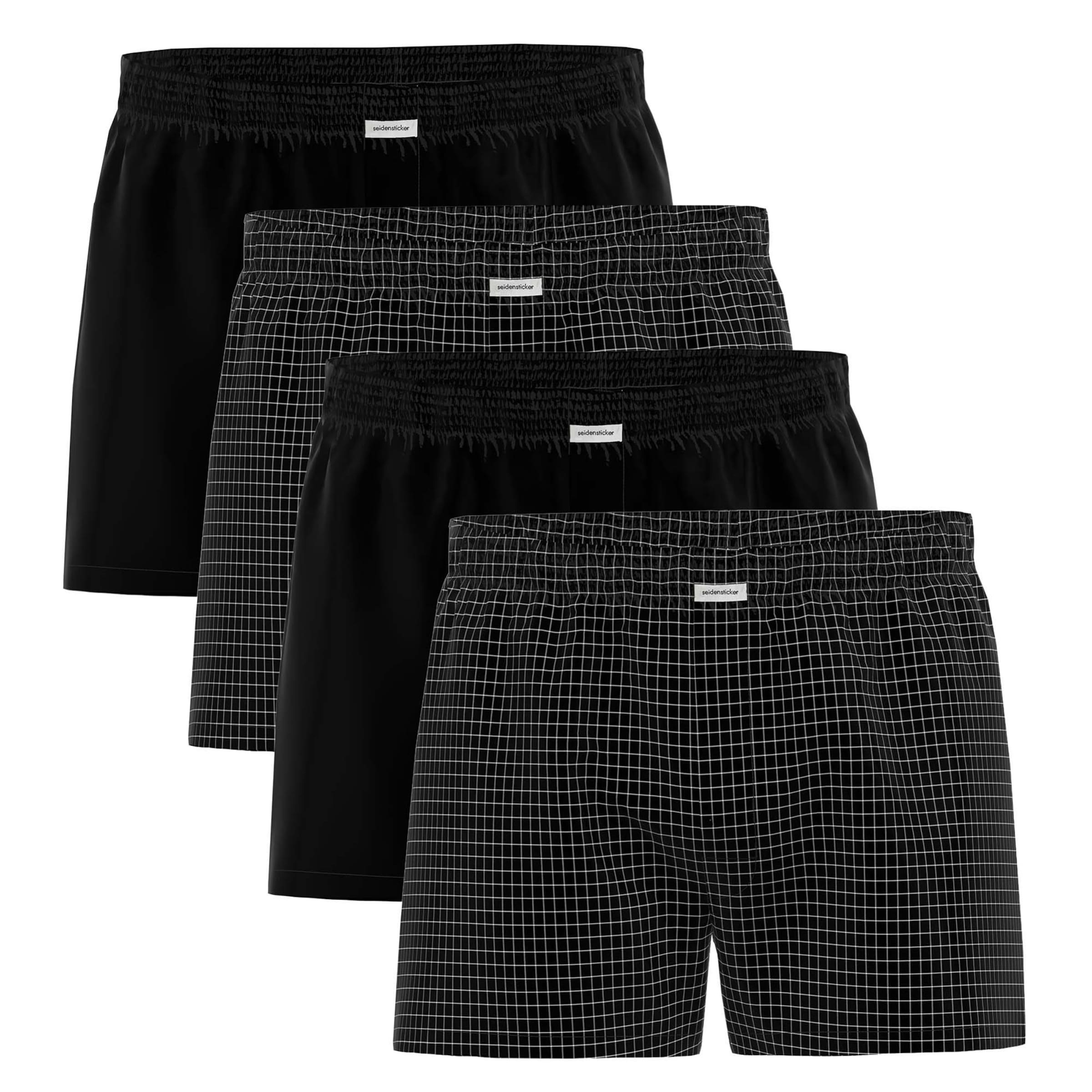 SEIDENSTICKER Boxershorts in schwarz / weiß, Produktansicht