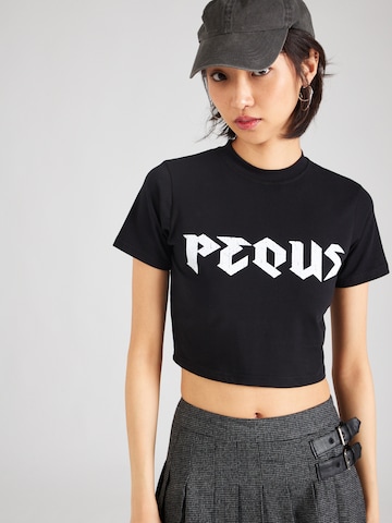 T-shirt Pequs en noir : devant