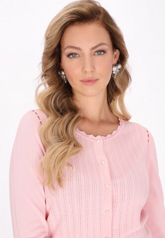 faina Gebreid vest in Roze