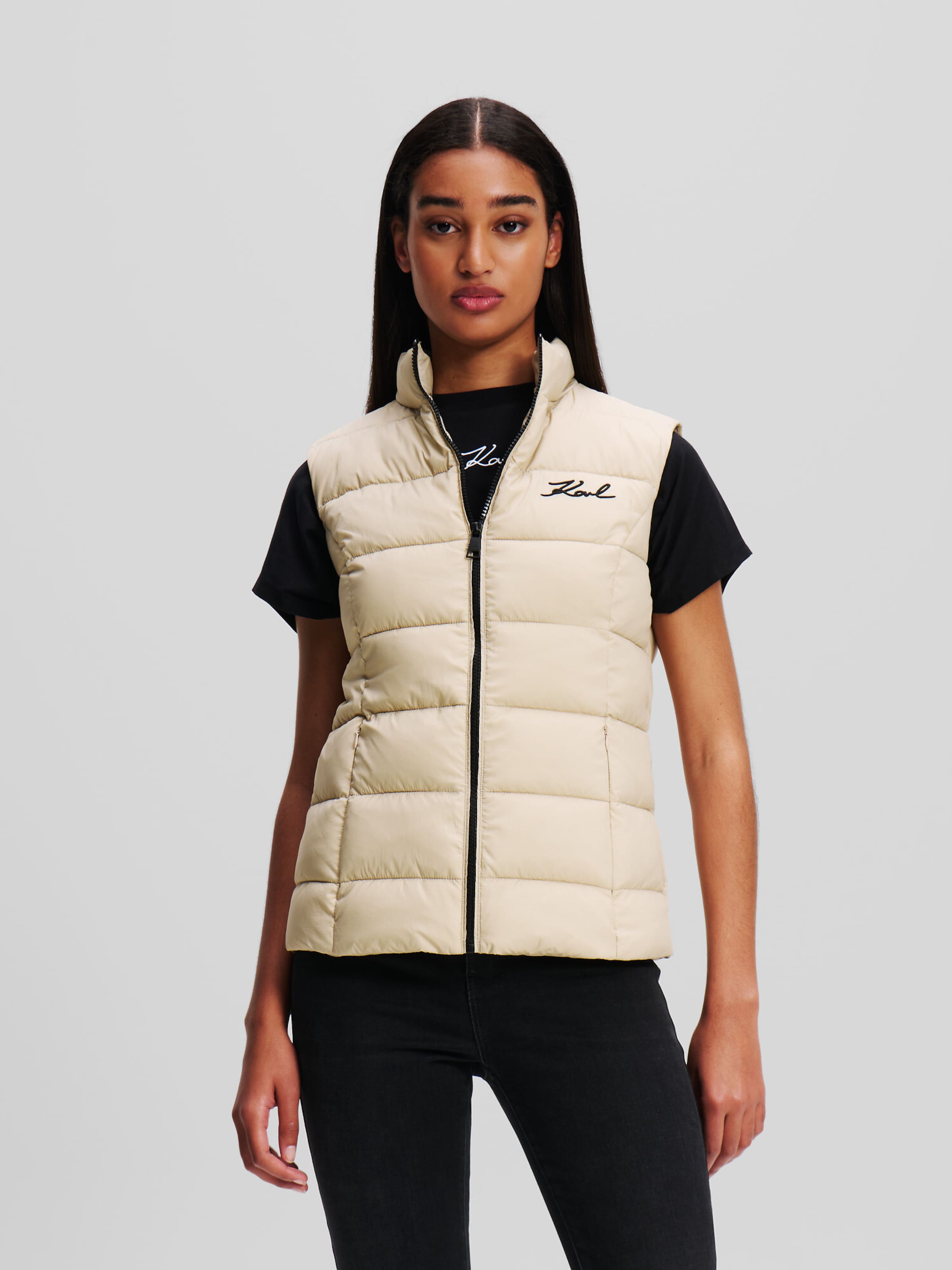 Karl Lagerfeld Vest in Beige ABOUT YOU