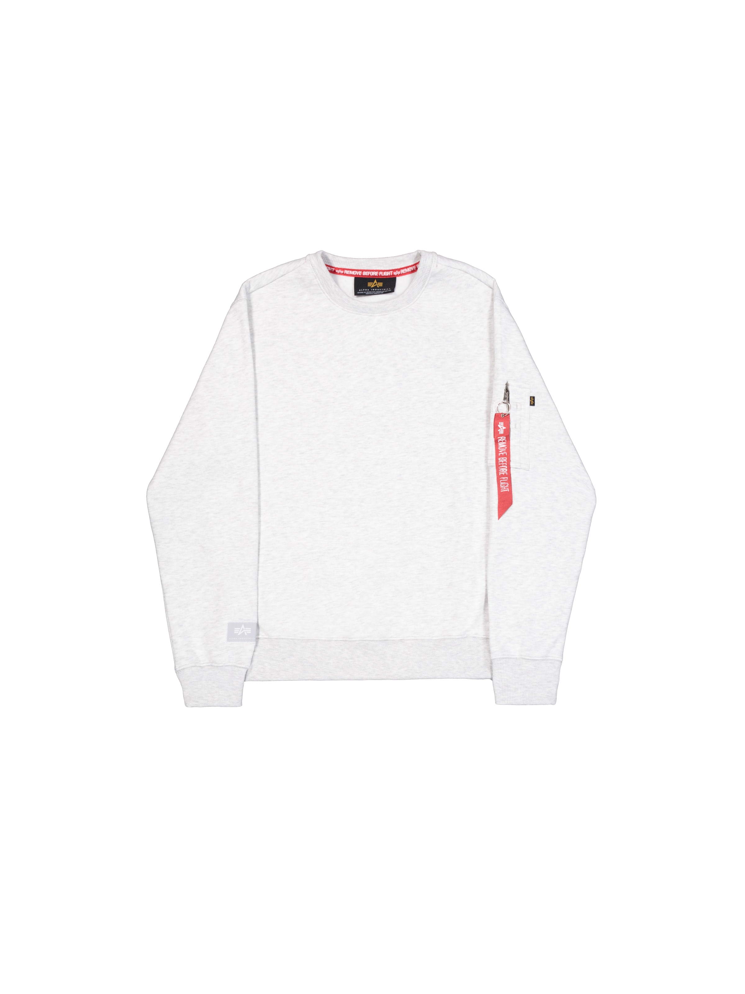 ALPHA INDUSTRIES Sweatshirt 'Label' in Grey: front