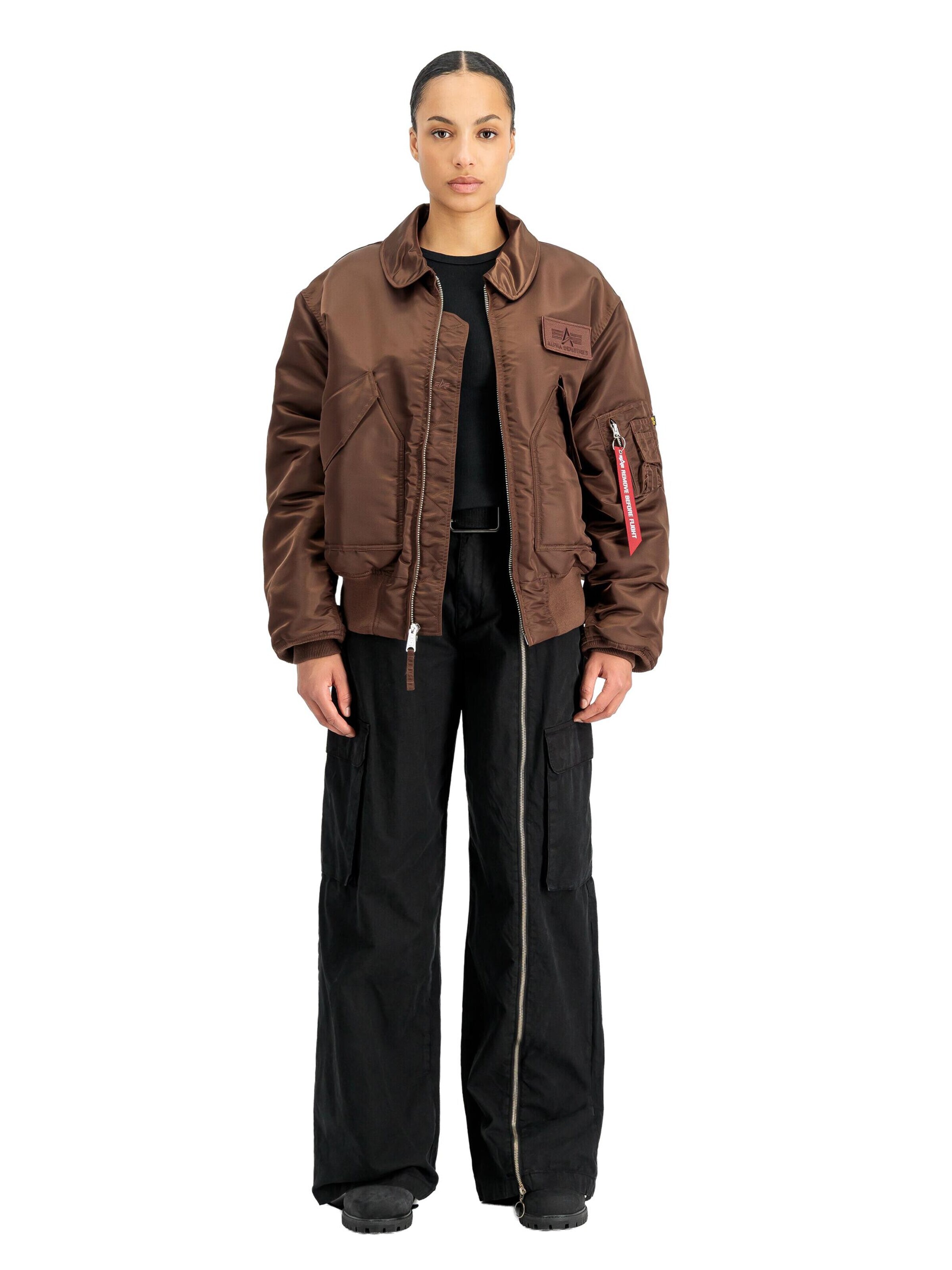 ALPHA INDUSTRIES Regular fit Between-Season Jacket 'CWU-45 Heritage' in Brown: front