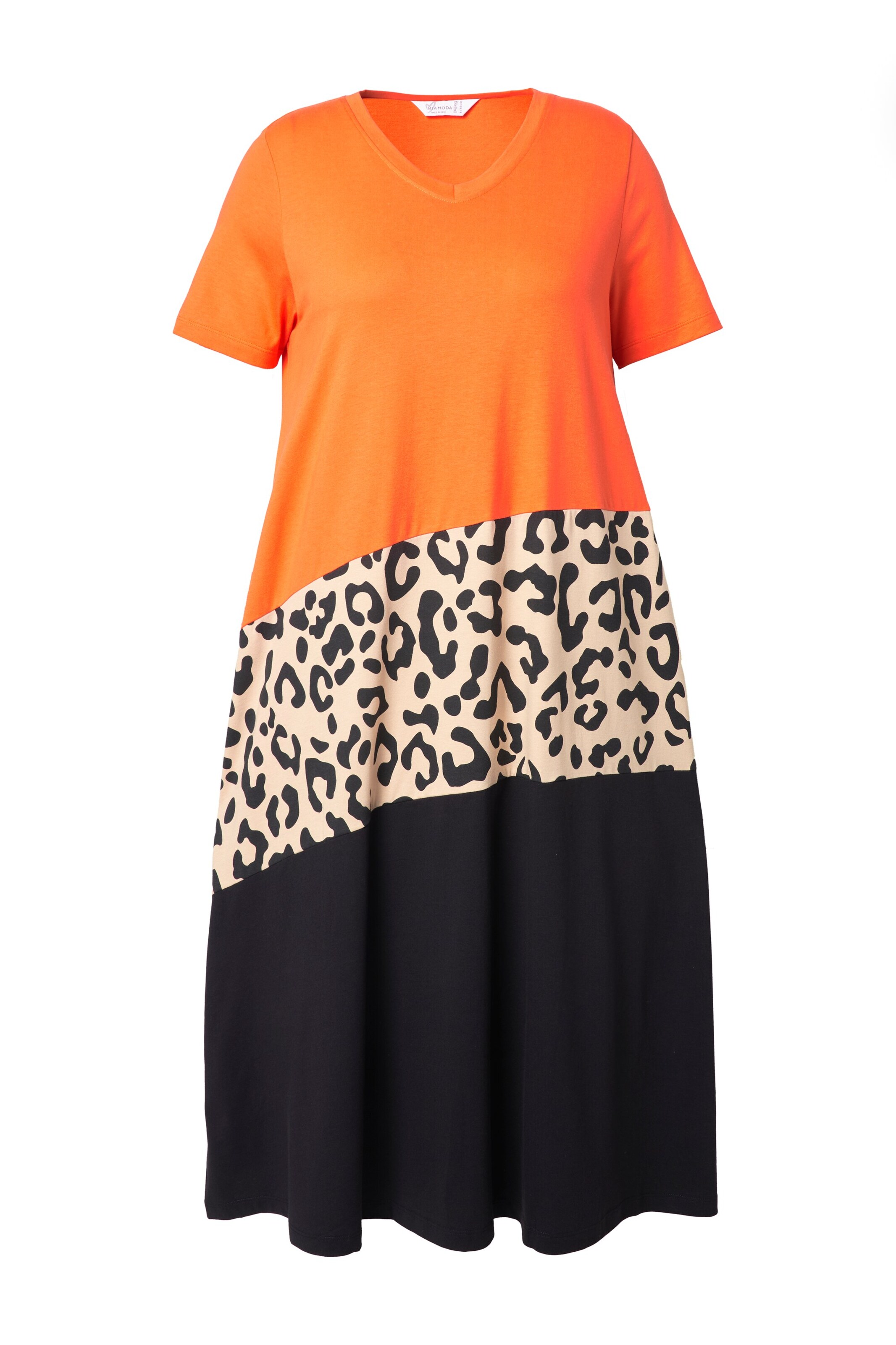 MIAMODA Jurk in de kleur Sand / Bruin / Mandarijn / Zwart, Productweergave