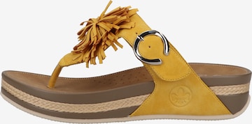 Rieker T-bar sandals in Yellow