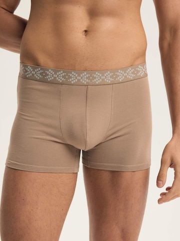 ESOTIQ Boxershorts 'Boxershorts Doppelpack aus Baumwolle Mix Atmungsaktiv bequem Aura' in Beige