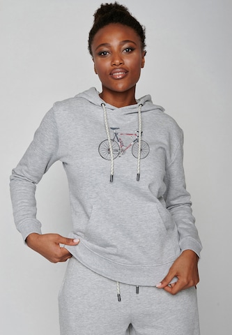 GREENBOMB Sweatshirt 'Bike Norway' in Grijs: voorkant