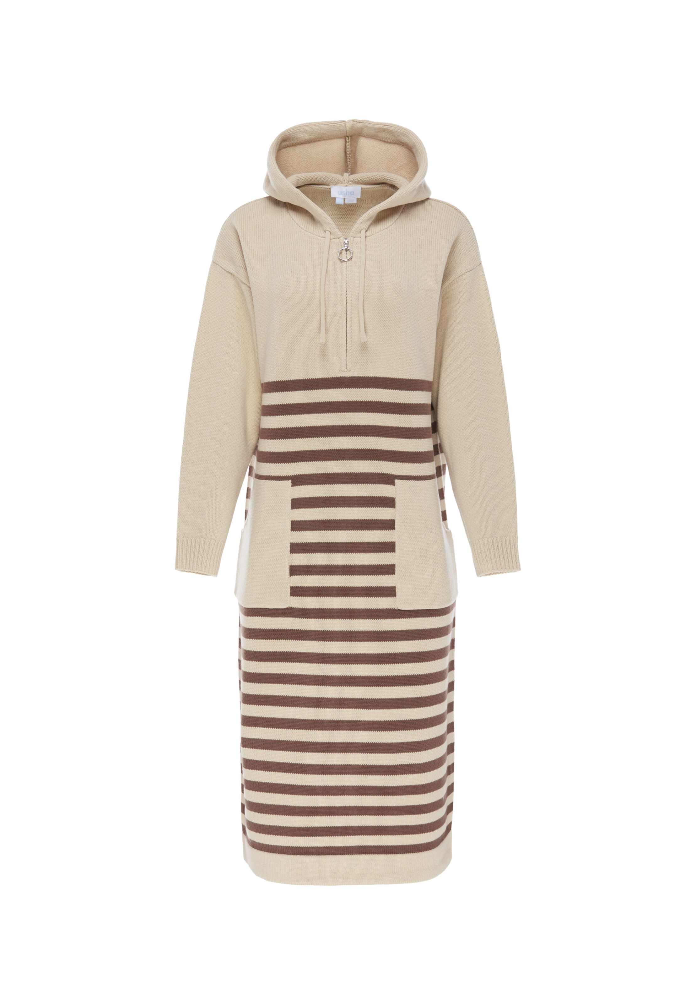 Robes en maille usha BLUE LABEL en beige : devant