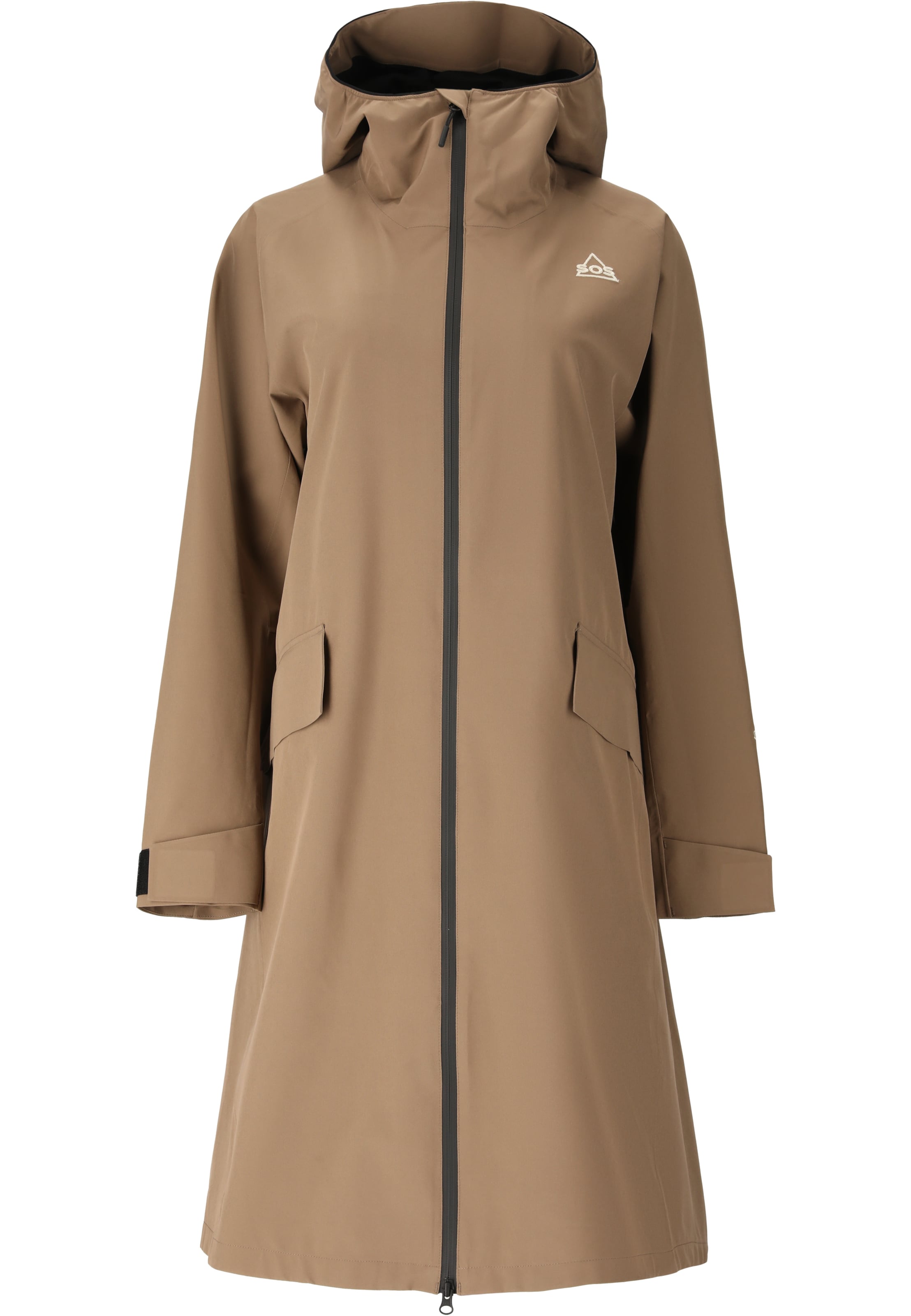 SOS Outdoor Jacket 'Talinis' in Brown: front