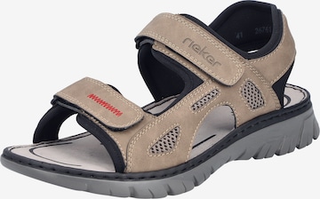 Sandales de randonnée Rieker en beige : devant
