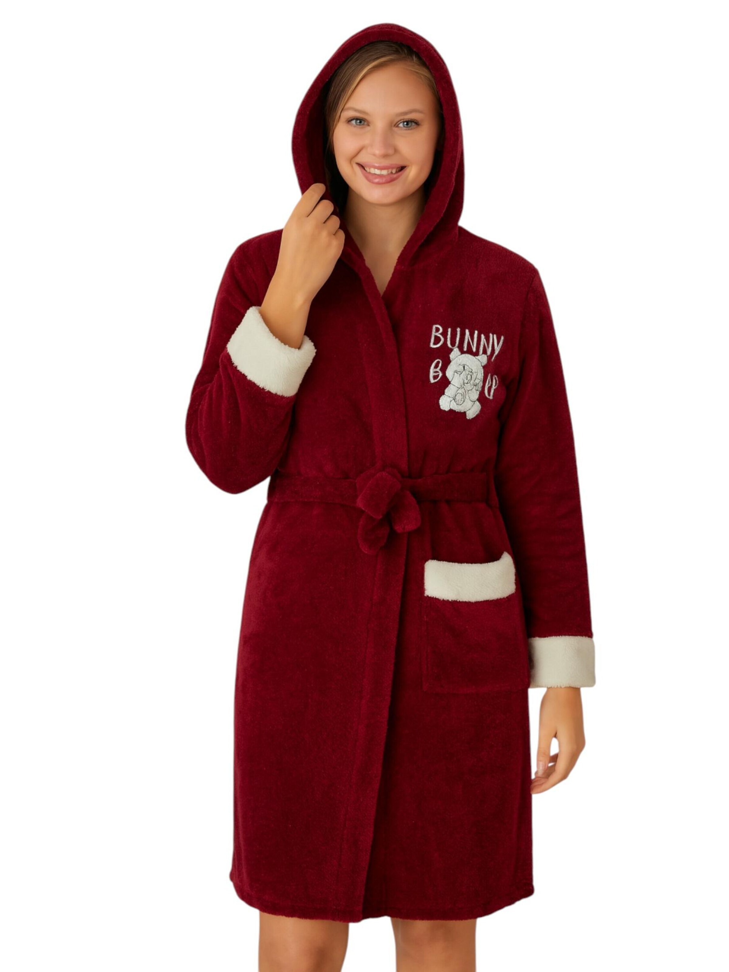 fashionshowcase Bathrobe short 'CosyDream' in Red