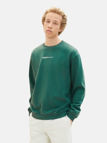 TOM TAILOR DENIMSweater majica - zelena boja: prednji dio