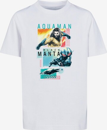 Maglietta 'Aquaman - Character Tiles' di ABSOLUTE CULT in bianco: frontale