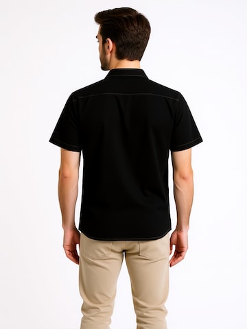 Hawaiihemdshop.de Regular fit Overhemd 'Black Elegance' in Zwart